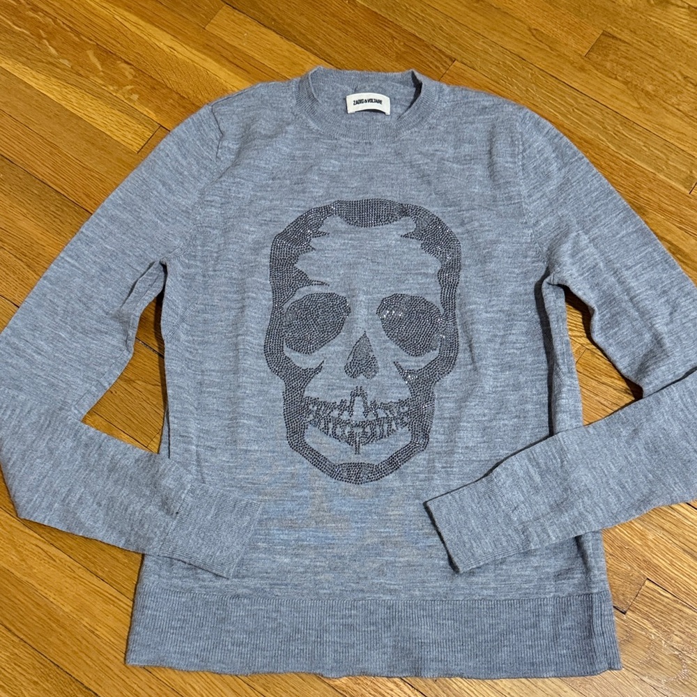 Zadig & Voltaire Gray Skull Sweater